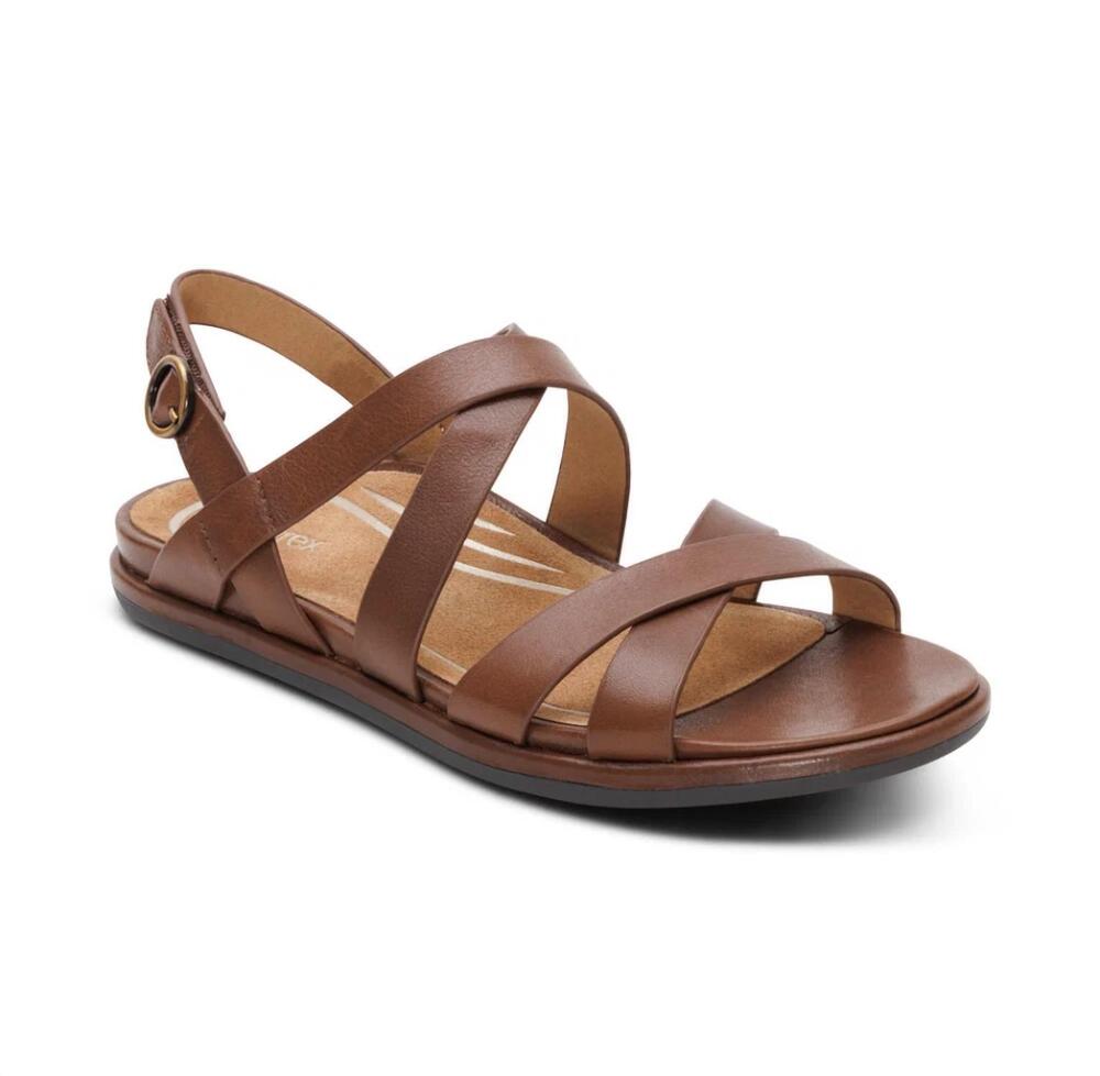 NEW AETREX women's piper sandal in coffee